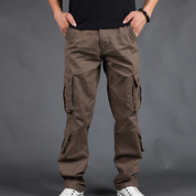 Men's Cargo Pants - Durable Straight Fit Outdoor Work Trousers - Brown
