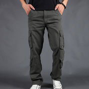 Men's Cargo Pants - Durable Straight Fit Outdoor Work Trousers - Grey