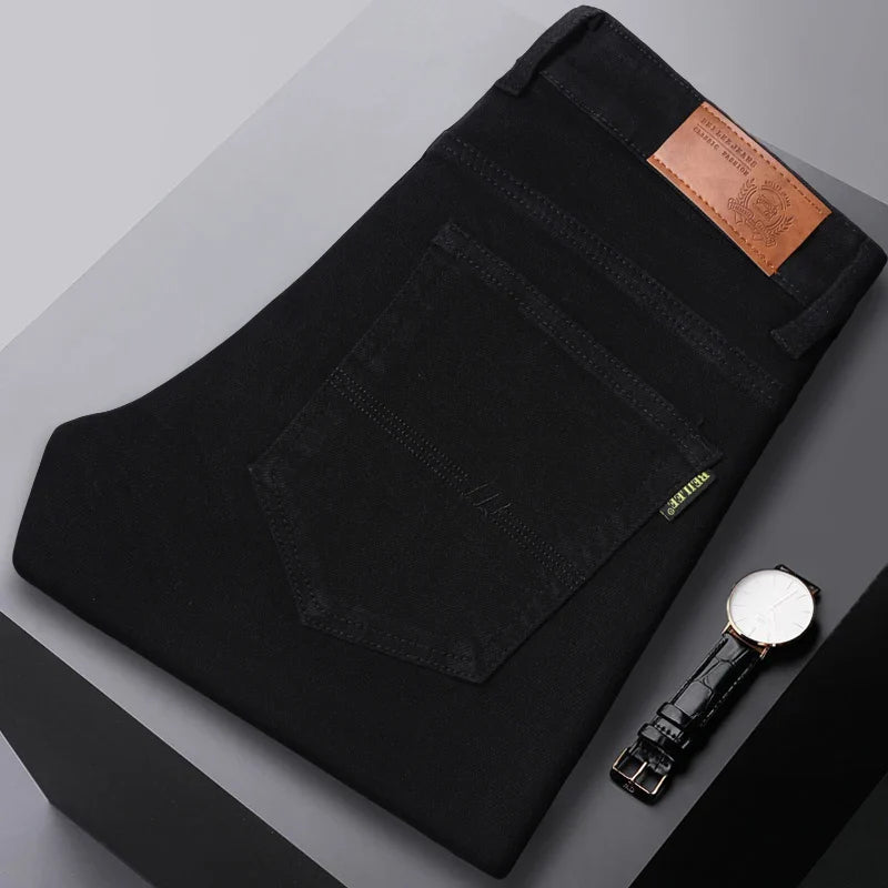 Men's Comfort Fit Denim Jeans - Classic Five-Color Collection - Black