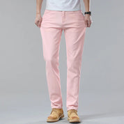 Men's Comfort Fit Denim Jeans - Classic Five-Color Collection - Pink