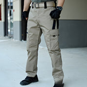 Men's Tactical Cargo Pants - Durable Outdoor Work Trousers - Khaki